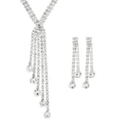 Bijou Brigitte Ohrstecker|Schmucksets>Schmuckset - Crystal Waterfall silber