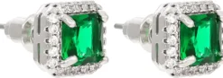 Bijou Brigitte Schmucksets|Ohrstecker>Schmuckset - Emerald Zirkonia grün, silber