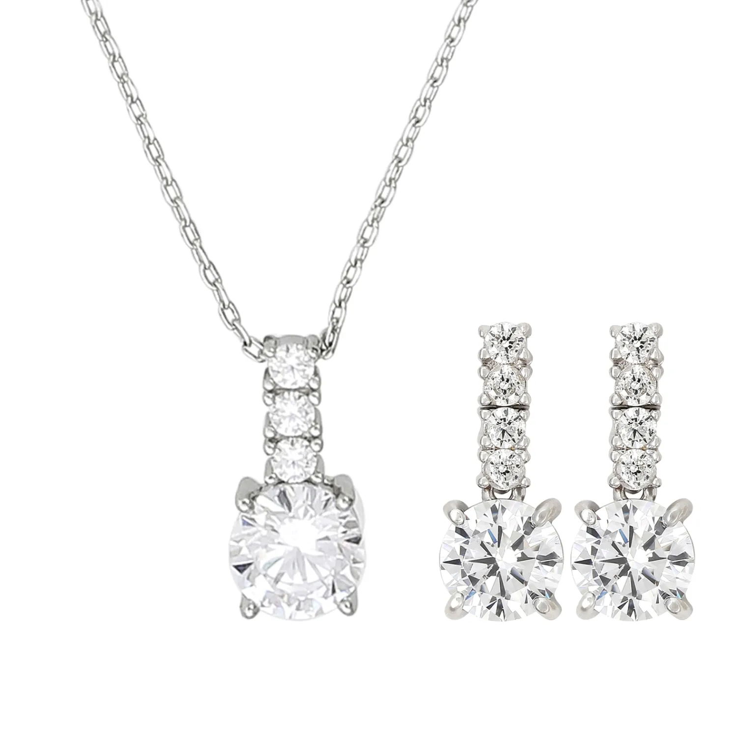 Bijou Brigitte Silver Crystals|Ohrstecker>Schmuckset - Lovely Circles silber