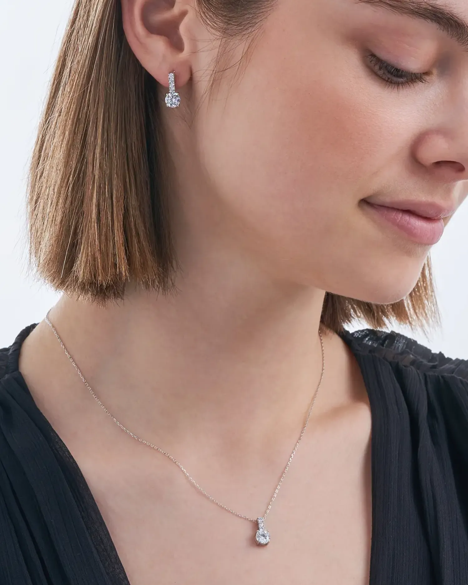 Bijou Brigitte Silver Crystals|Ohrstecker>Schmuckset - Lovely Circles silber