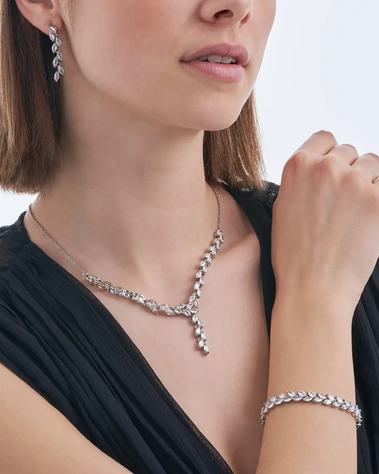 Bijou Brigitte Schmucksets|Blumenschmuck>Schmuckset - Lovely Leaves silber
