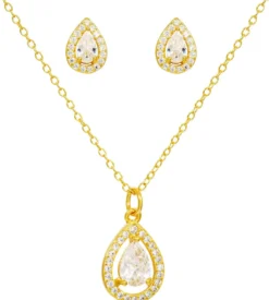 Bijou Brigitte Ohrringe Gold|Silver Crystals>Schmuckset - Outstanding Teardrops gold