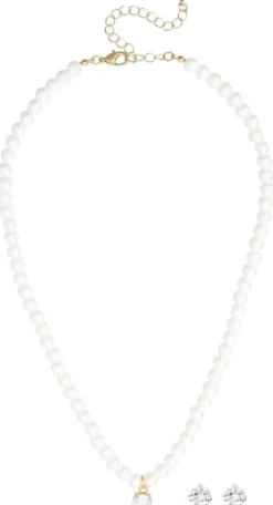 Bijou Brigitte Perlenschmuck|Perlenketten>Schmuckset - Pearl Charm gold, weiß