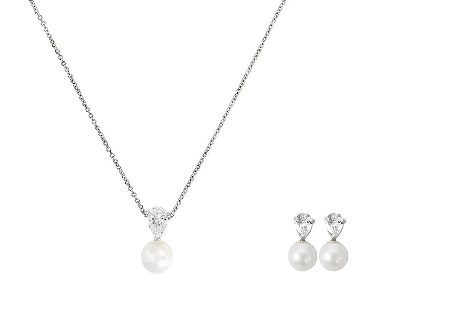 Bijou Brigitte Schmucksets|Silver Crystals>Schmuckset - Pearl Classy weiß, silber