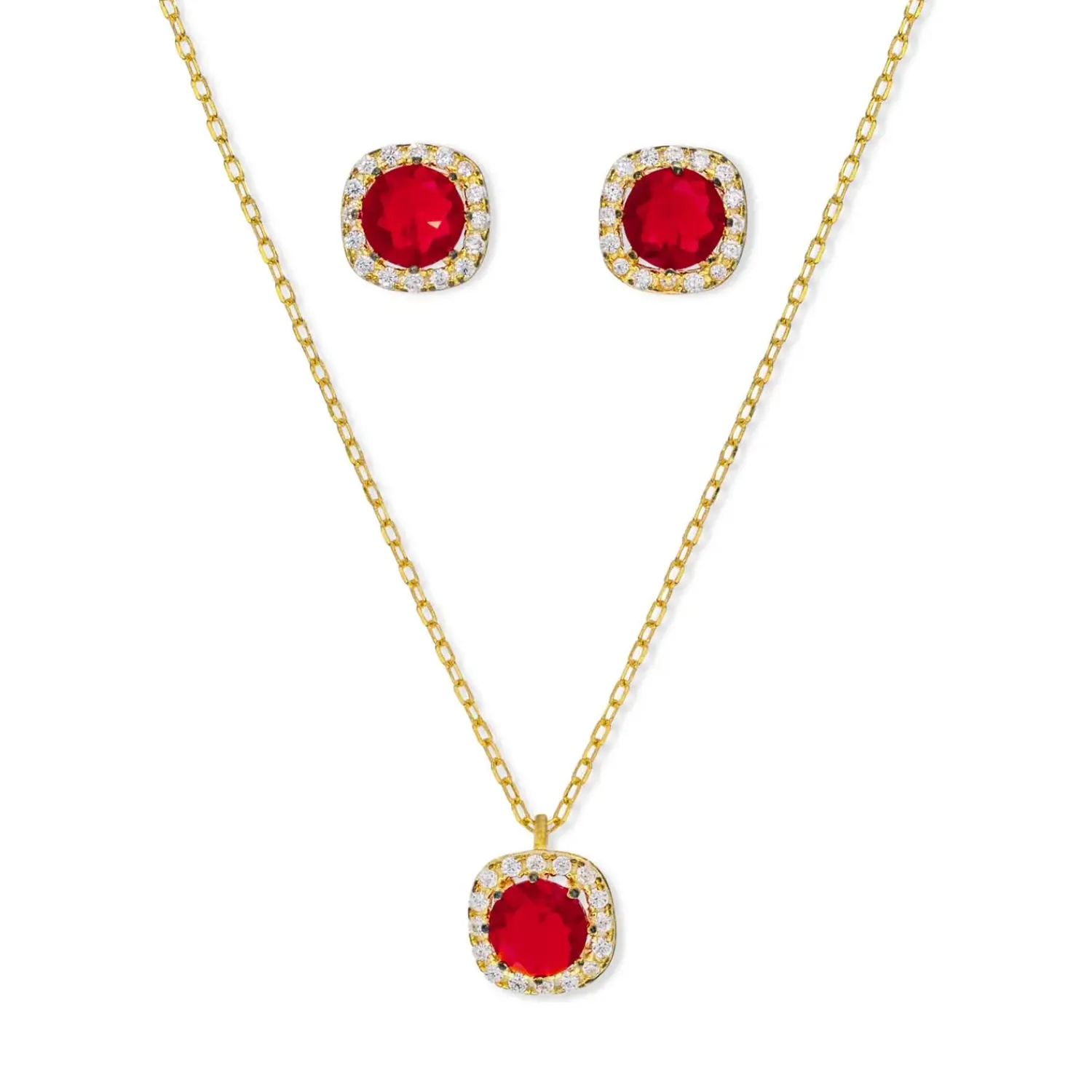 Bijou Brigitte Schmucksets>Schmuckset - Red Passion gold, rot