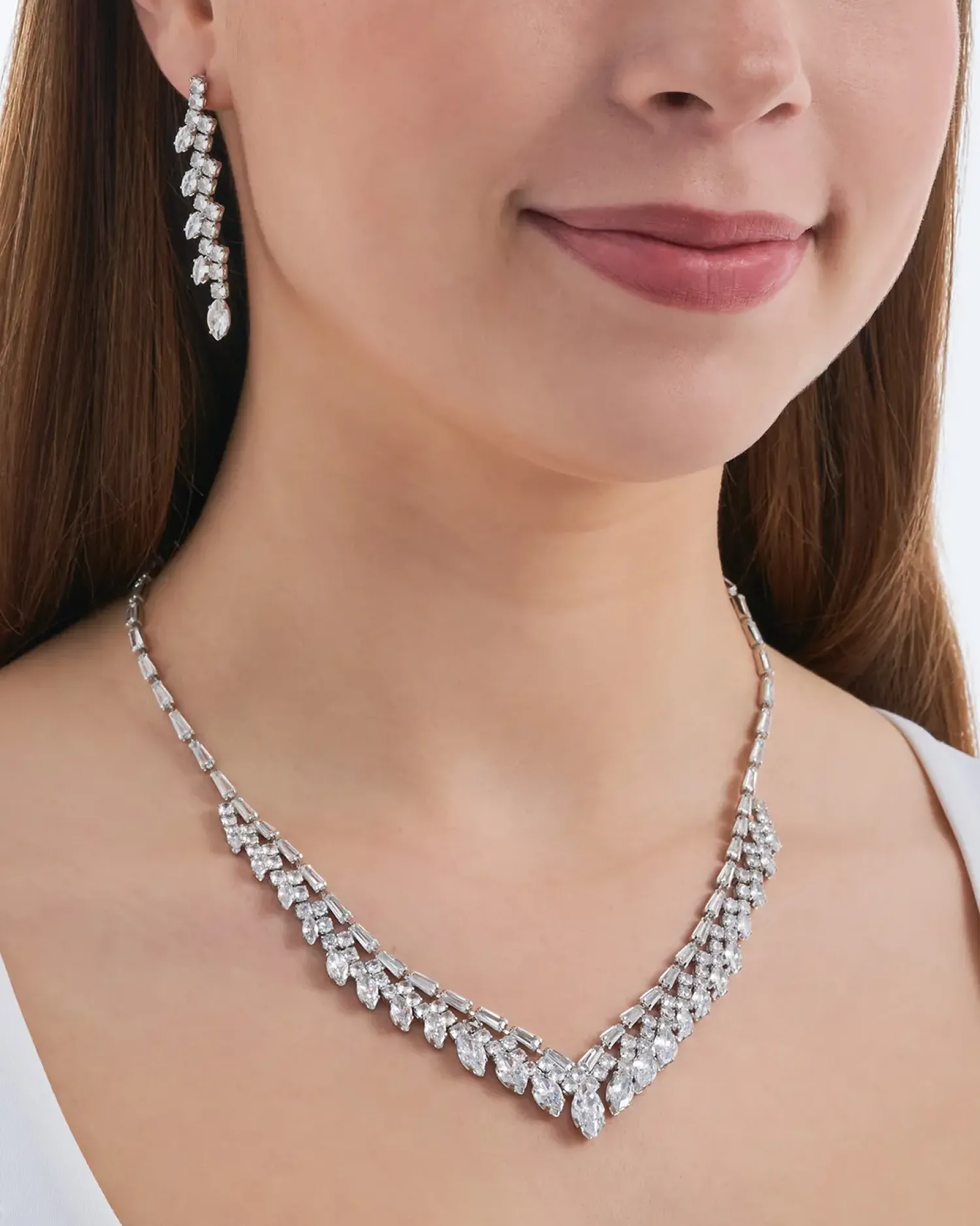 Bijou Brigitte Schmucksets|Brautschmuck>Schmuckset - Shiny Navette silber