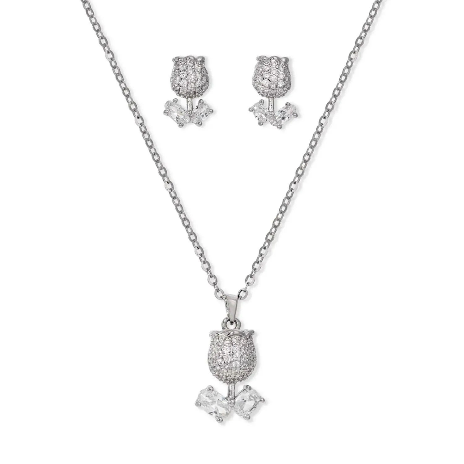 Bijou Brigitte Schmucksets>Schmuckset - Shiny Tulips silber