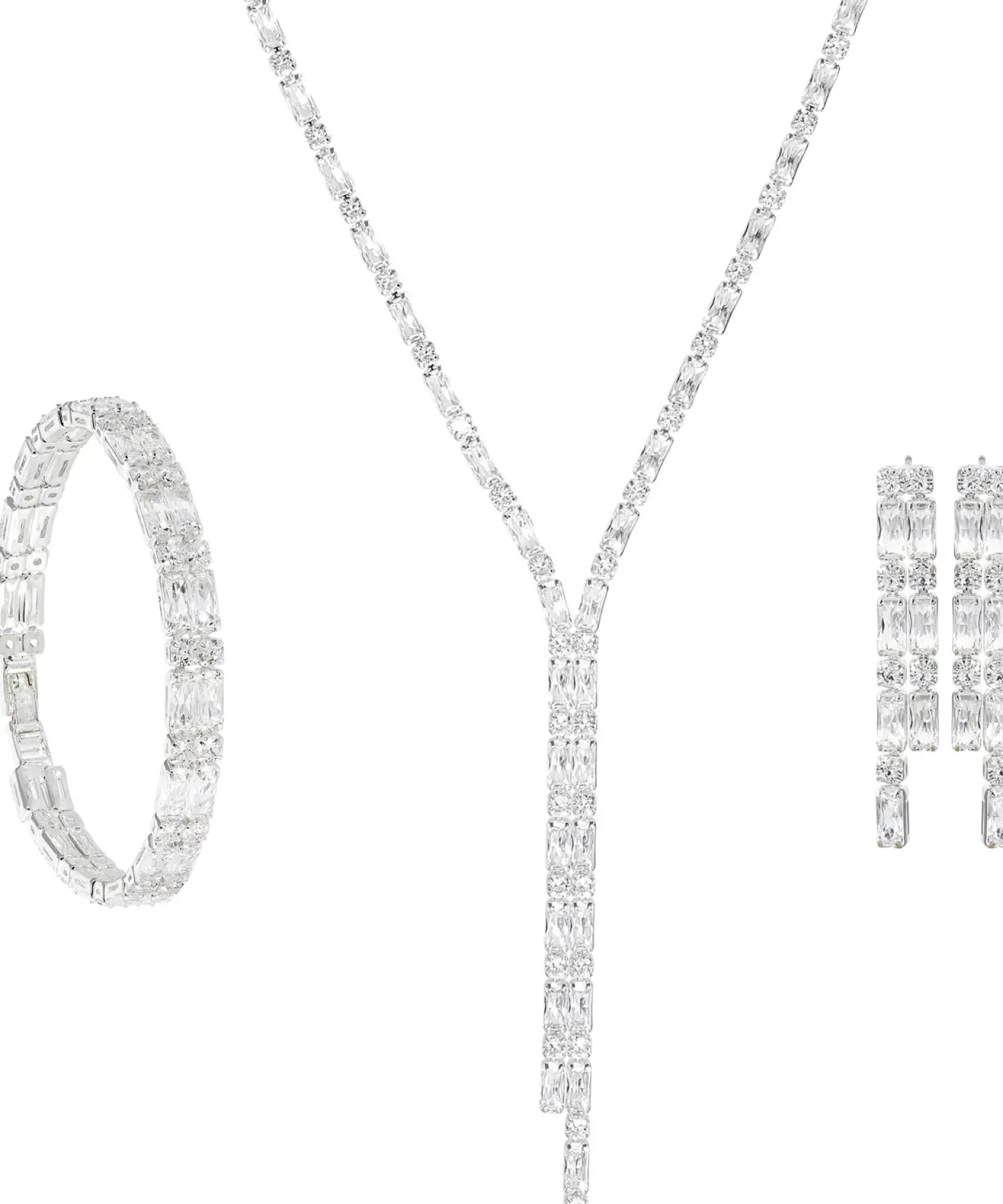 Bijou Brigitte Schmucksets|Brautschmuck>Schmuckset - Small Rectangles silber