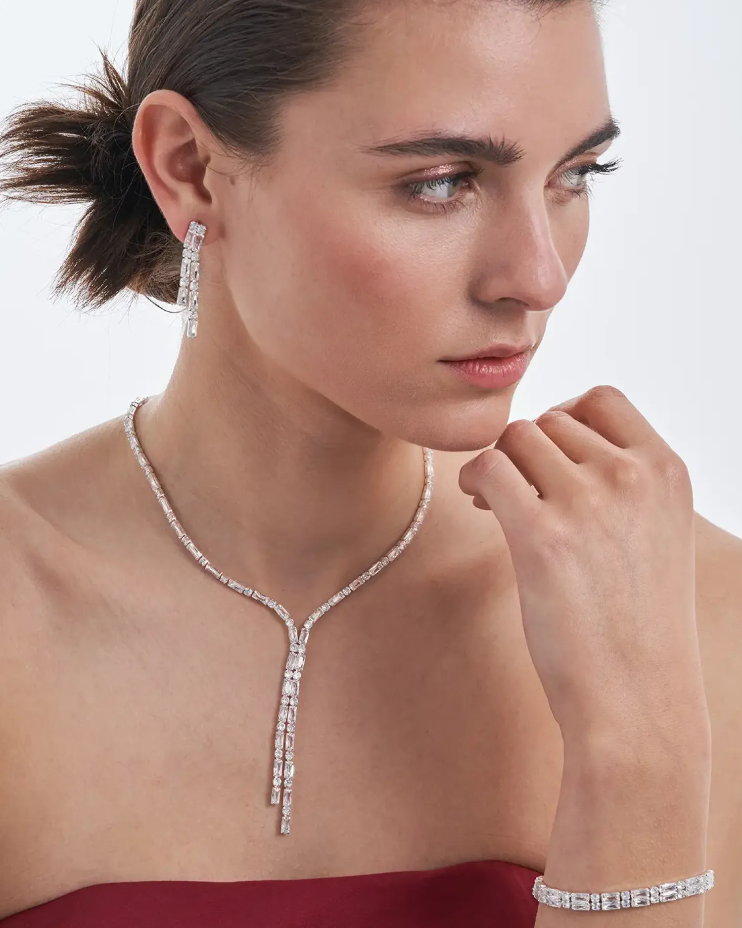 Bijou Brigitte Schmucksets|Brautschmuck>Schmuckset - Small Rectangles silber