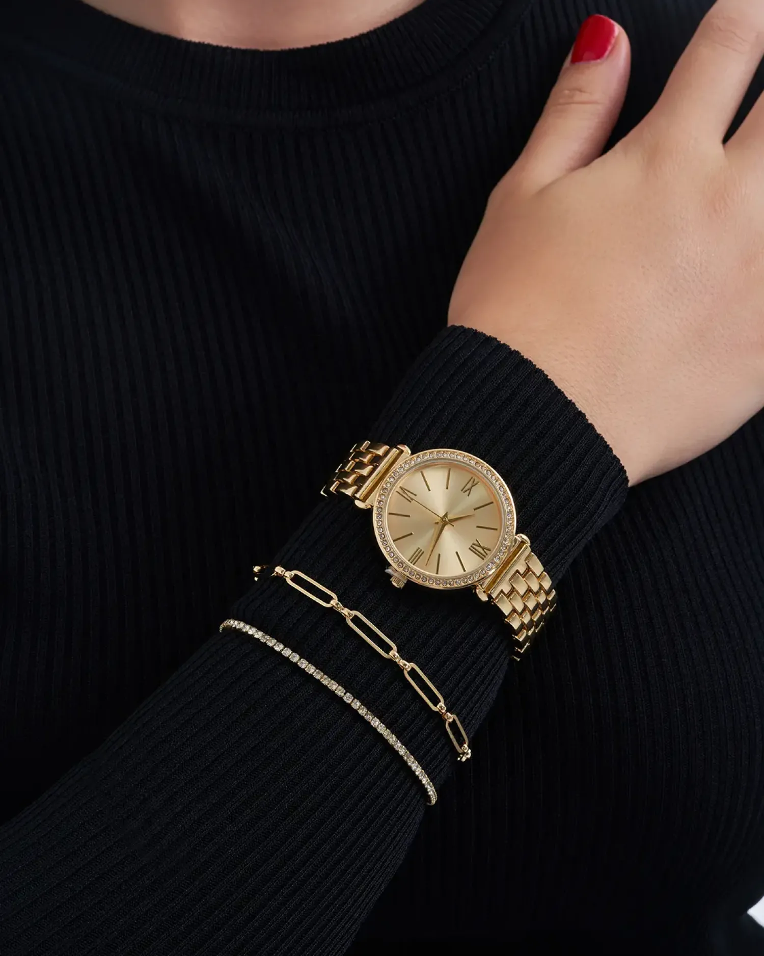 Bijou Brigitte Armbänder Gold|Uhren>Schmuckset - Sparkling gold