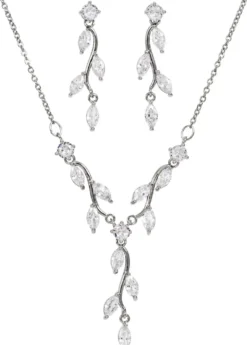Bijou Brigitte Schmucksets|Für Bestimmte Anlässe>Schmuckset - Sparkling Leaves silber