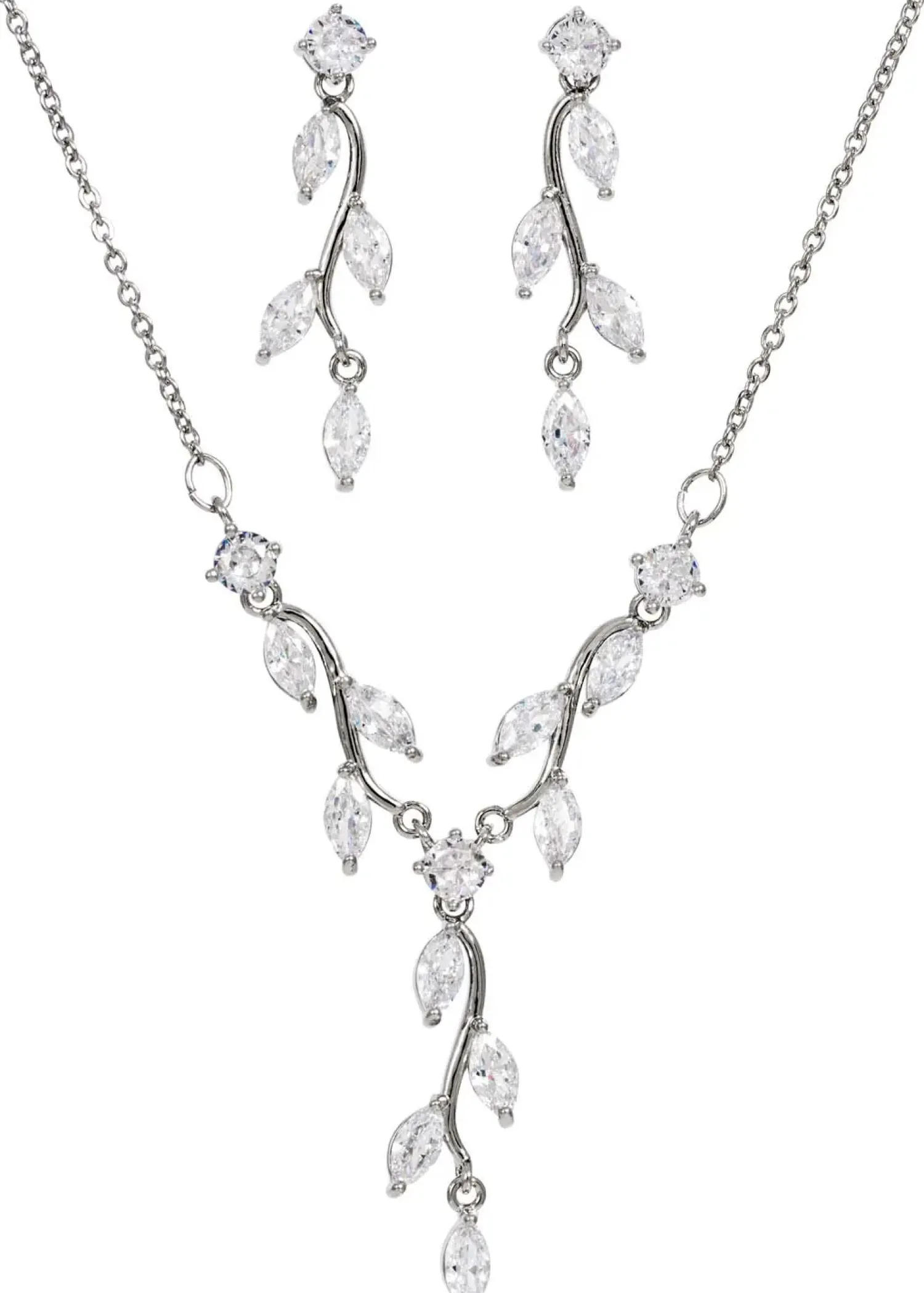 Bijou Brigitte Schmucksets|Für Bestimmte Anlässe>Schmuckset - Sparkling Leaves silber