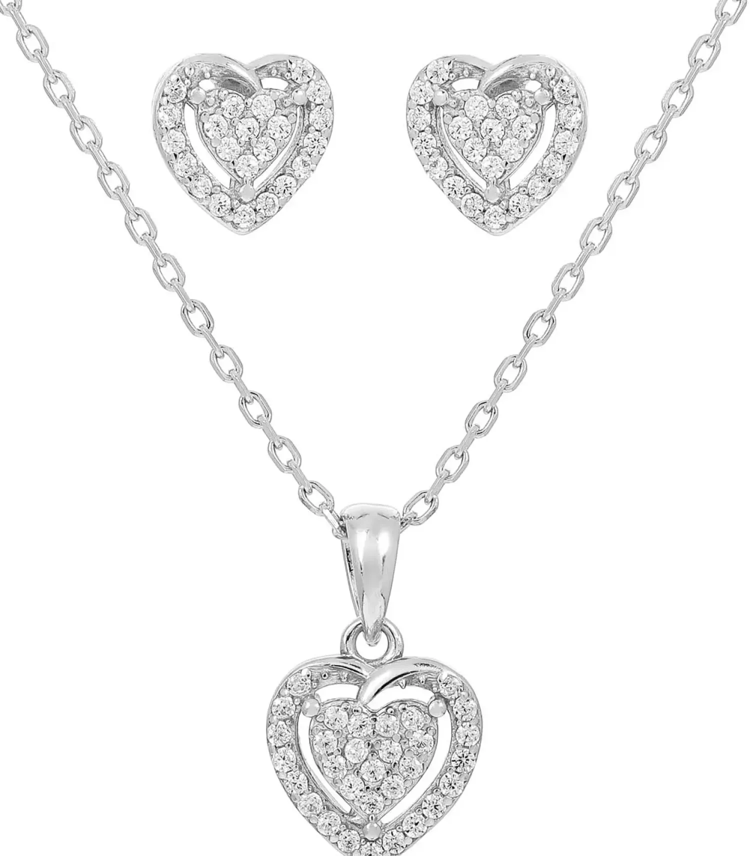 Bijou Brigitte Silver Crystals|Ohrstecker>Schmuckset - Splendid Love silber