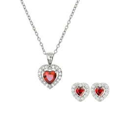 Bijou Brigitte Schmucksets|Ohrstecker>Schmuckset - Wonderful Ruby rot, silber