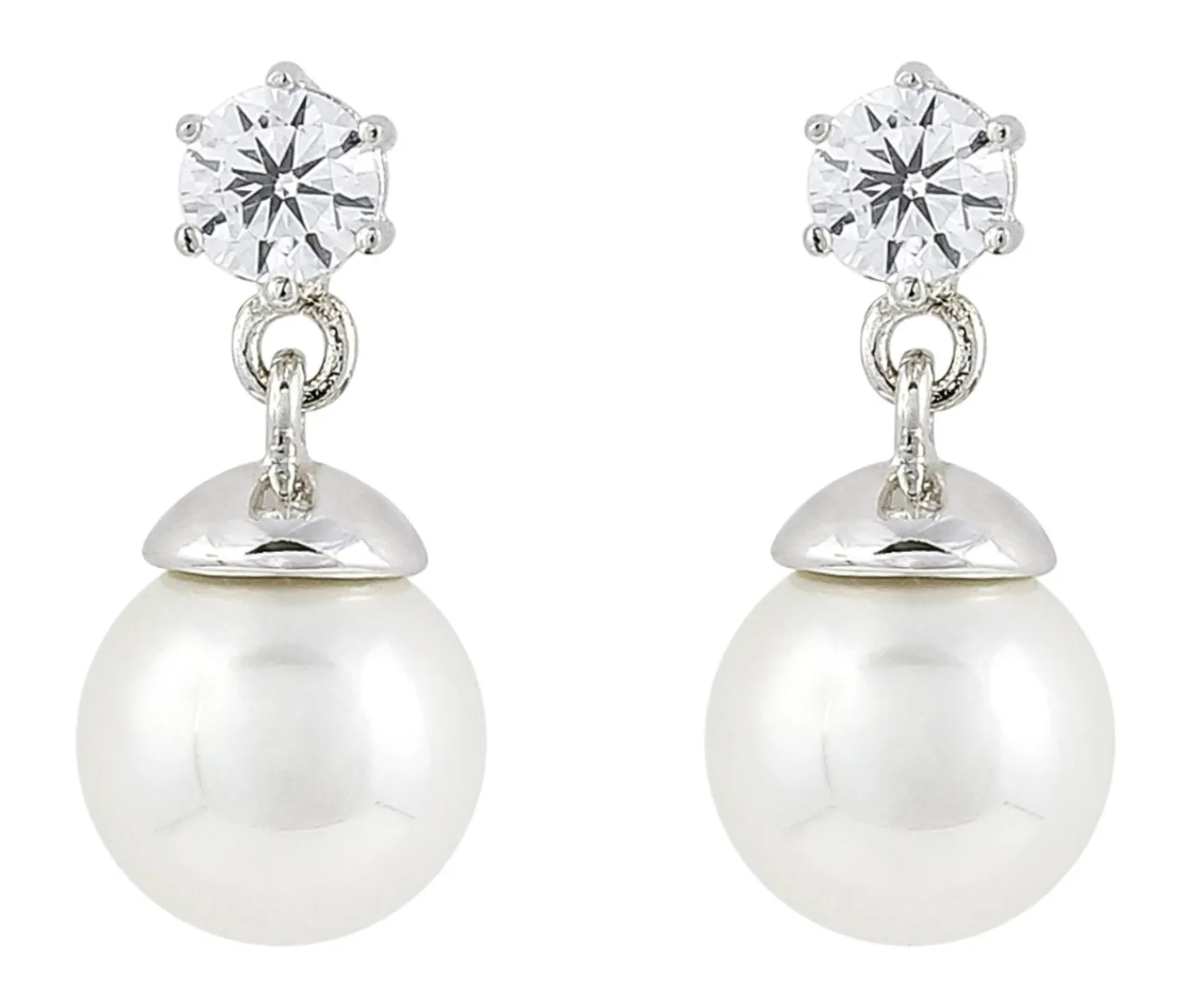 Bijou Brigitte Silver Crystals|Muschelschmuck>Set - Classic Elegance weiß, silber
