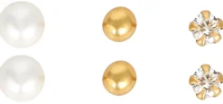 Bijou Brigitte Ohrringe Gold|Silver Crystals>Set - Fine Glam gold, weiß