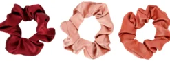 Bijou Brigitte Scrunchies>Set-Haargummis - Shiny Trio rosa, rot, orange