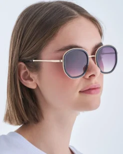 Bijou Brigitte Damen-Sonnenbrillen|Sonnenbrillen Schwarz>Sonnenbrille - Black Basic schwarz, gold