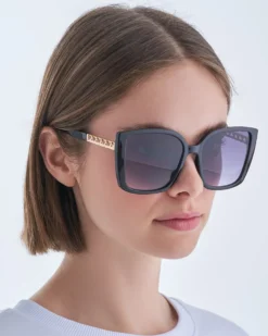 Bijou Brigitte Damen-Sonnenbrillen|Sonnenbrillen Schwarz>Sonnenbrille - Black Elegance schwarz, gold