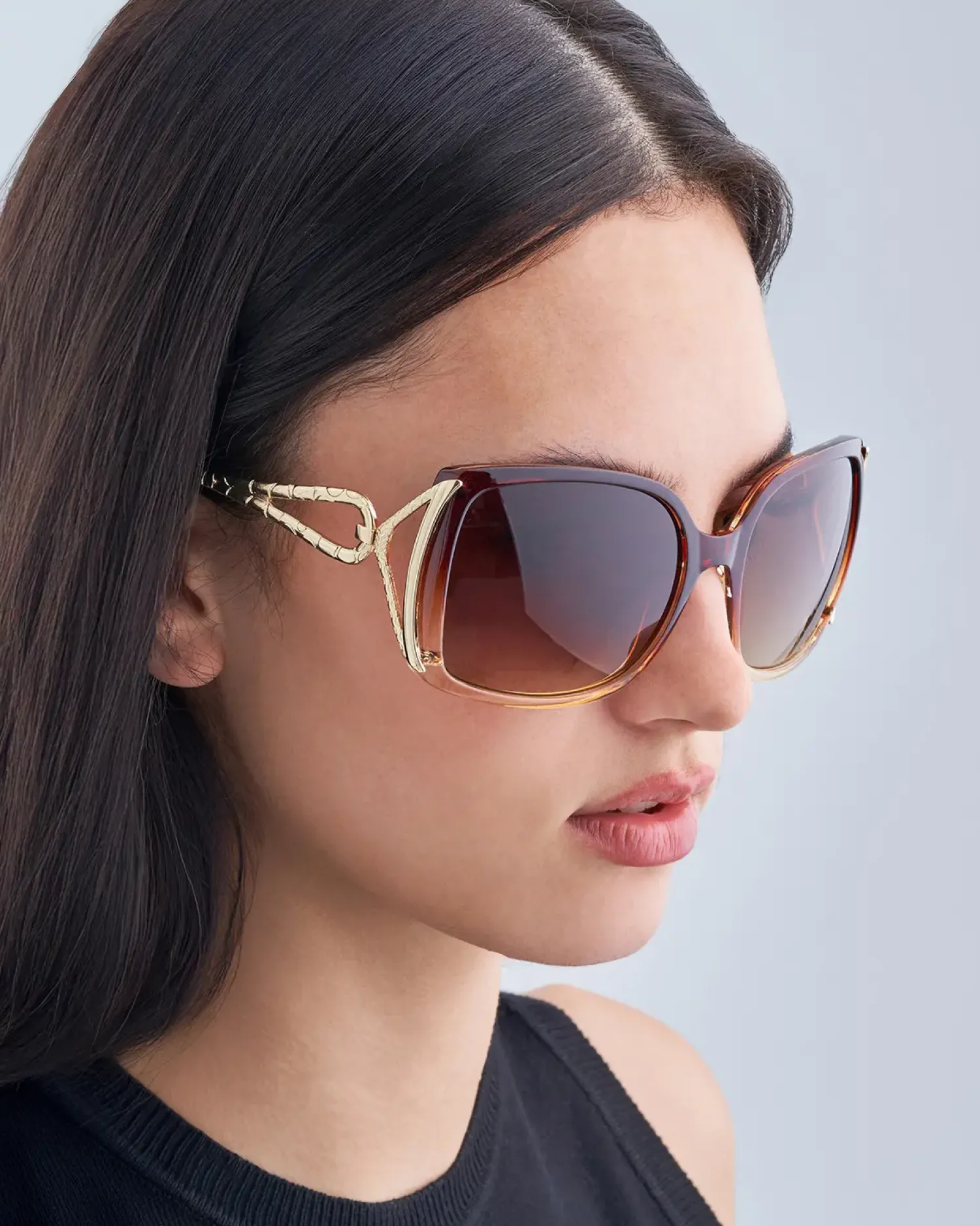 Bijou Brigitte Damen-Sonnenbrillen|Große Sonnenbrillen>Sonnenbrille - Brown Details braun