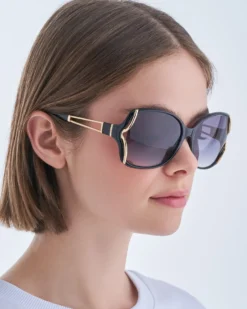 Bijou Brigitte Damen-Sonnenbrillen|Sonnenbrillen Schwarz><noscript><img width=