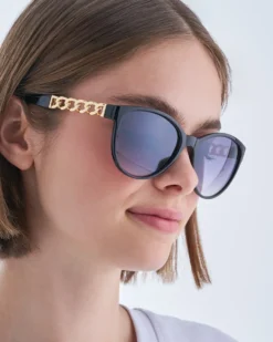 Bijou Brigitte Damen-Sonnenbrillen|Sonnenbrillen Schwarz>Sonnenbrille - Golden Chains schwarz, gold