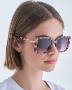 Bijou Brigitte Damen-Sonnenbrillen|Sonnenbrillen Schwarz>Sonnenbrille - Rose Chain schwarz, braun