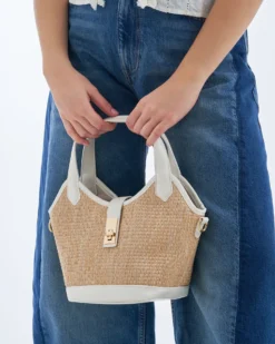 Bijou Brigitte Handtaschen>Tasche - Natural Look beige, weiß