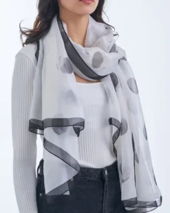 Bijou Brigitte Halstücher>Tuch - Black Dots weiß