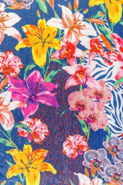 Bijou Brigitte Halstücher>Tuch - Bloomy Navy mehrfarbig