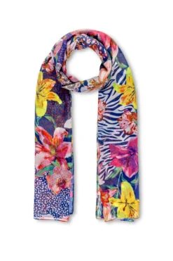 Bijou Brigitte Halstücher>Tuch - Bloomy Navy mehrfarbig