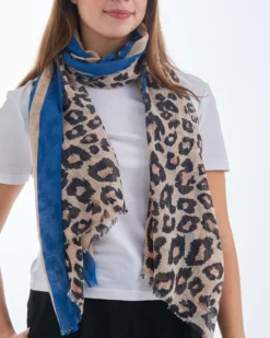Bijou Brigitte Halstücher|Leo-Schmuck>Tuch - Blue Leo beige, schwarz