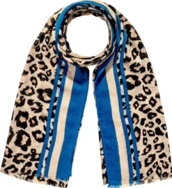 Bijou Brigitte Halstücher|Leo-Schmuck>Tuch - Blue Leo beige, schwarz