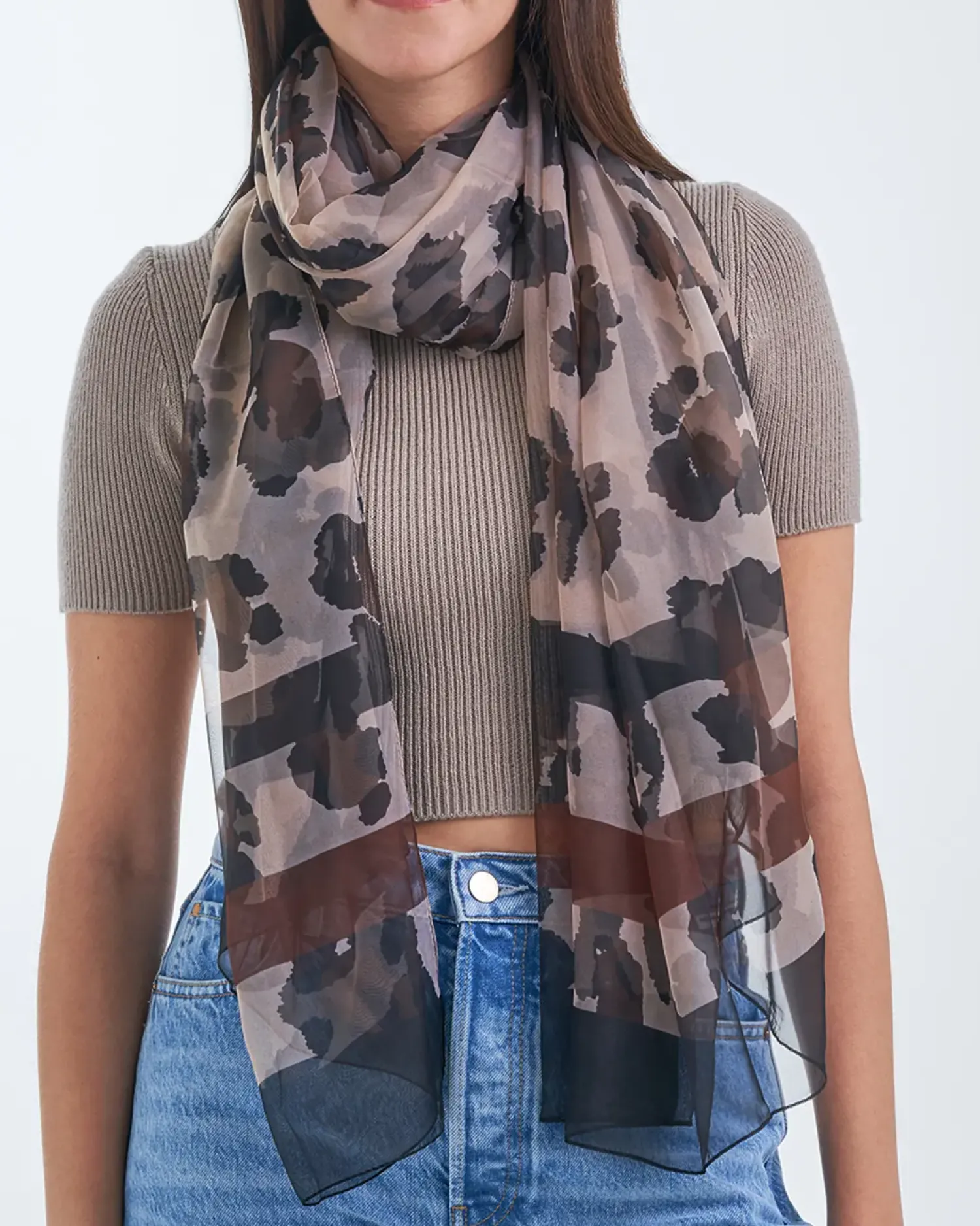 Bijou Brigitte Halstücher|Leo-Schmuck>Tuch - Brown Print braun