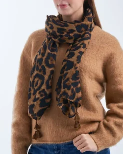 Bijou Brigitte Halstücher|Leo-Schmuck>Tuch - Brown Safari schwarz, braun