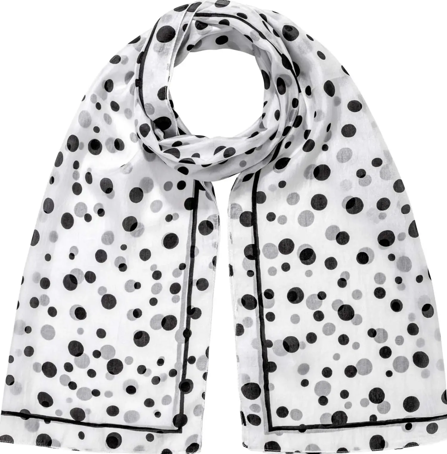 Bijou Brigitte Halstücher|Seidentücher>Tuch - Classic Polka schwarz, weiß