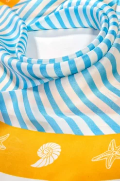 Bijou Brigitte Halstücher|Bandanas>Tuch - Coastal Stripes weiß, blau, gelb