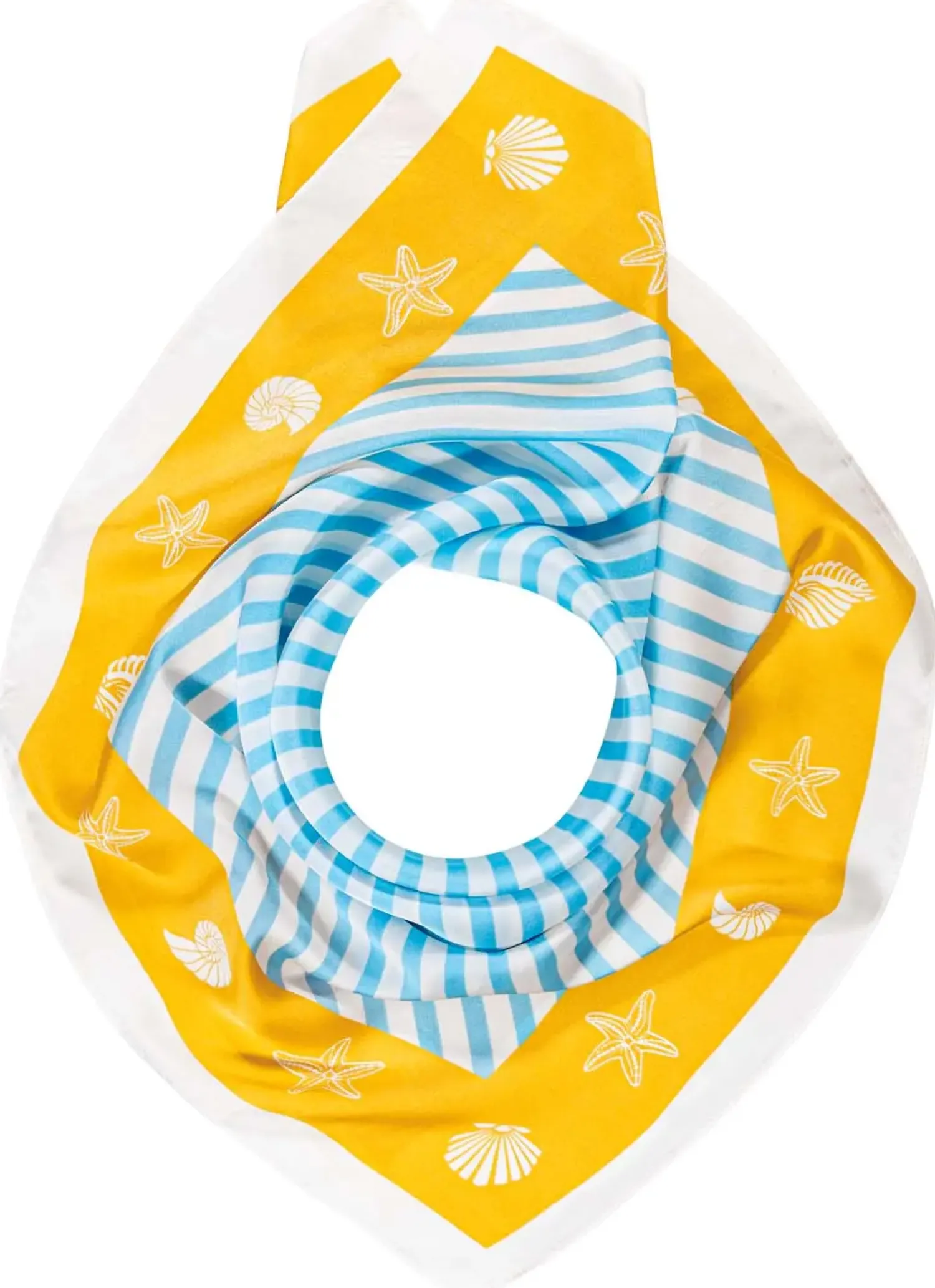Bijou Brigitte Halstücher|Bandanas>Tuch - Coastal Stripes weiß, blau, gelb
