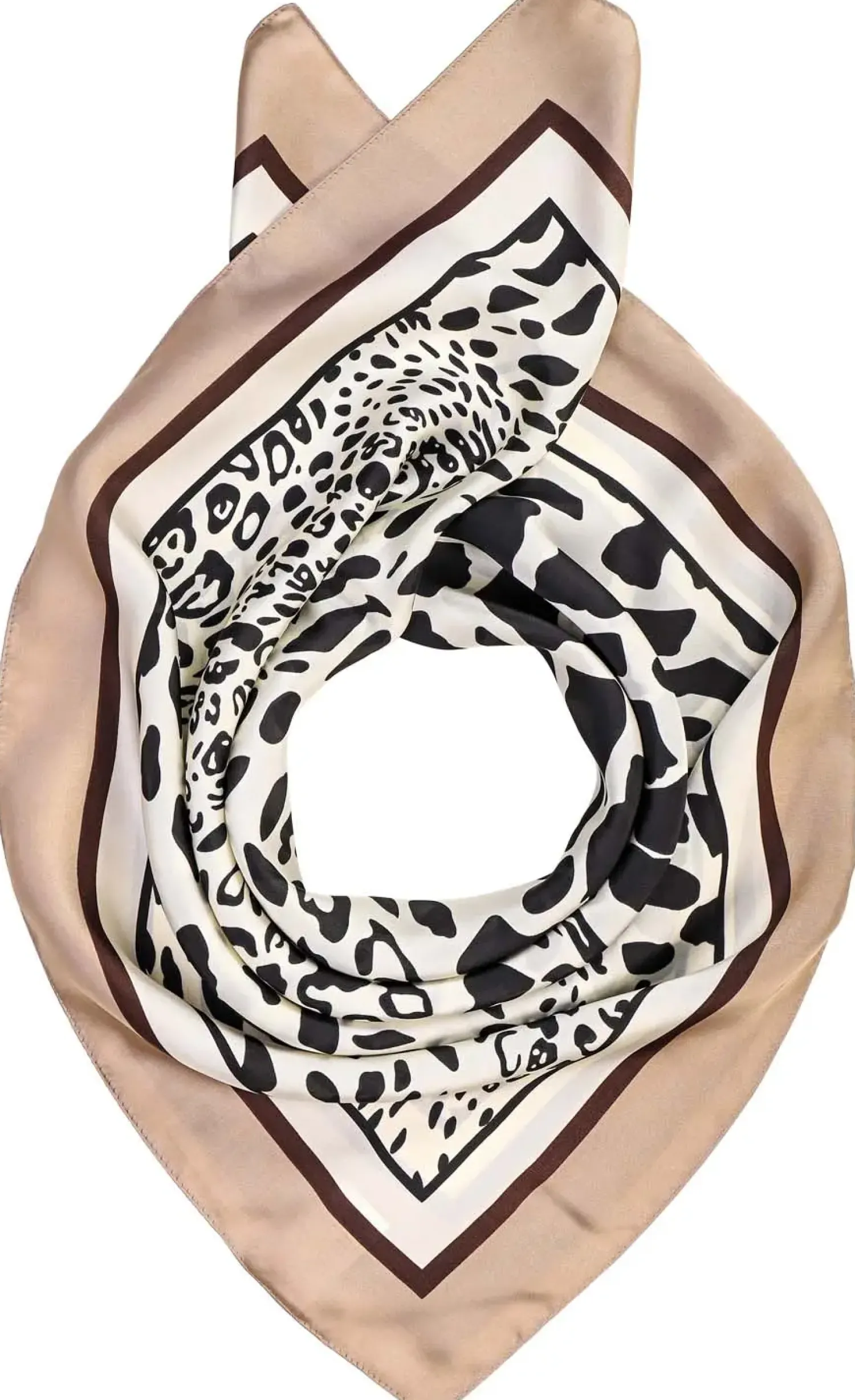 Bijou Brigitte Bandanas|Halstücher>Tuch - Elegant Brown braun, weiß, mehrfarbig