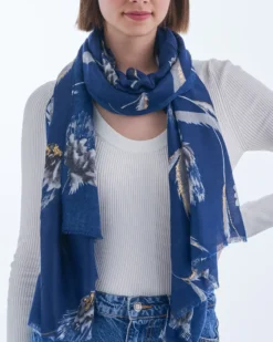 Bijou Brigitte Halstücher>Tuch - Floral Navy blau