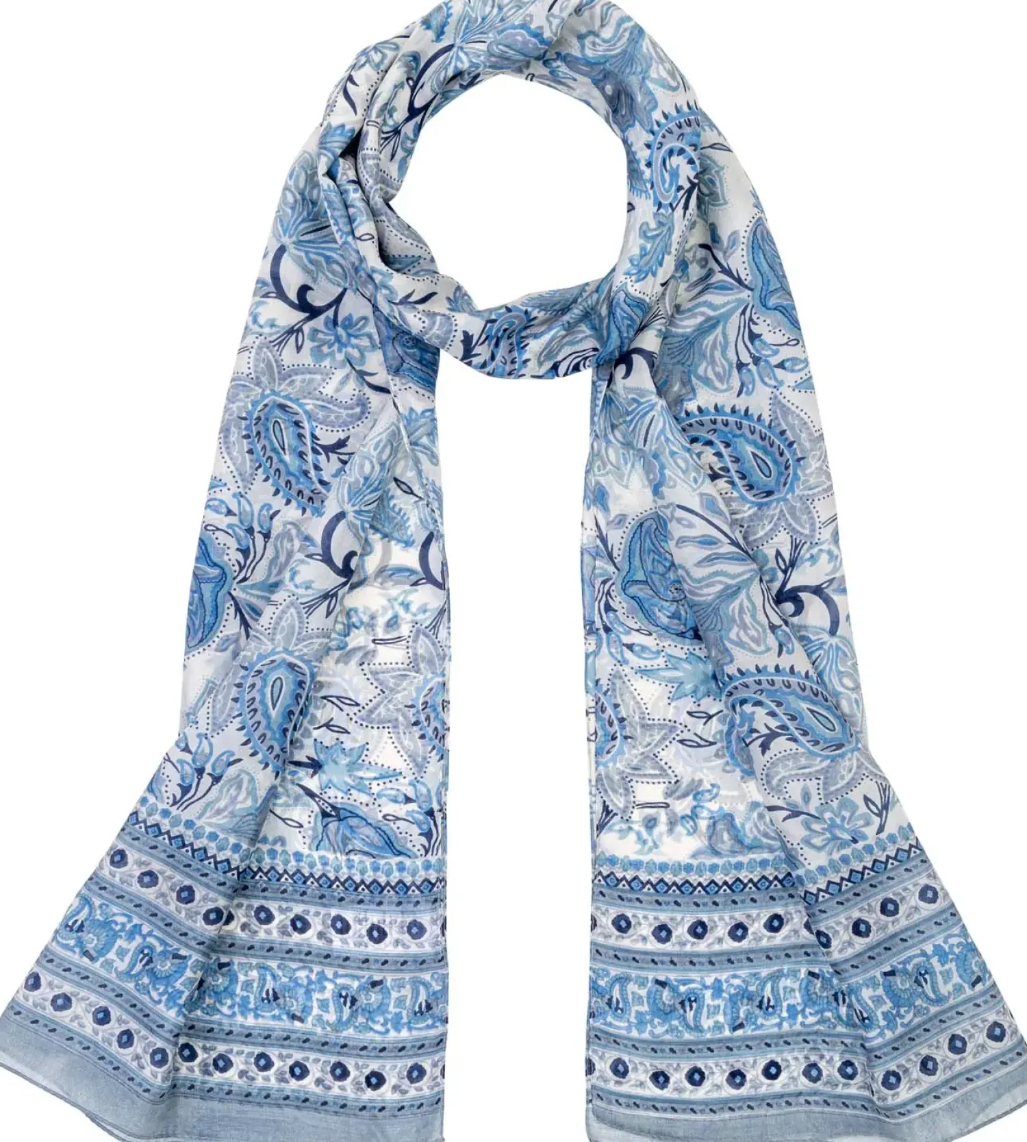 Bijou Brigitte Halstücher|Seidentücher>Tuch - Floral Serenity blau