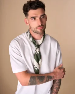 Bijou Brigitte Bandanas|Halstücher>Tuch - Geometric Green weiß, grün