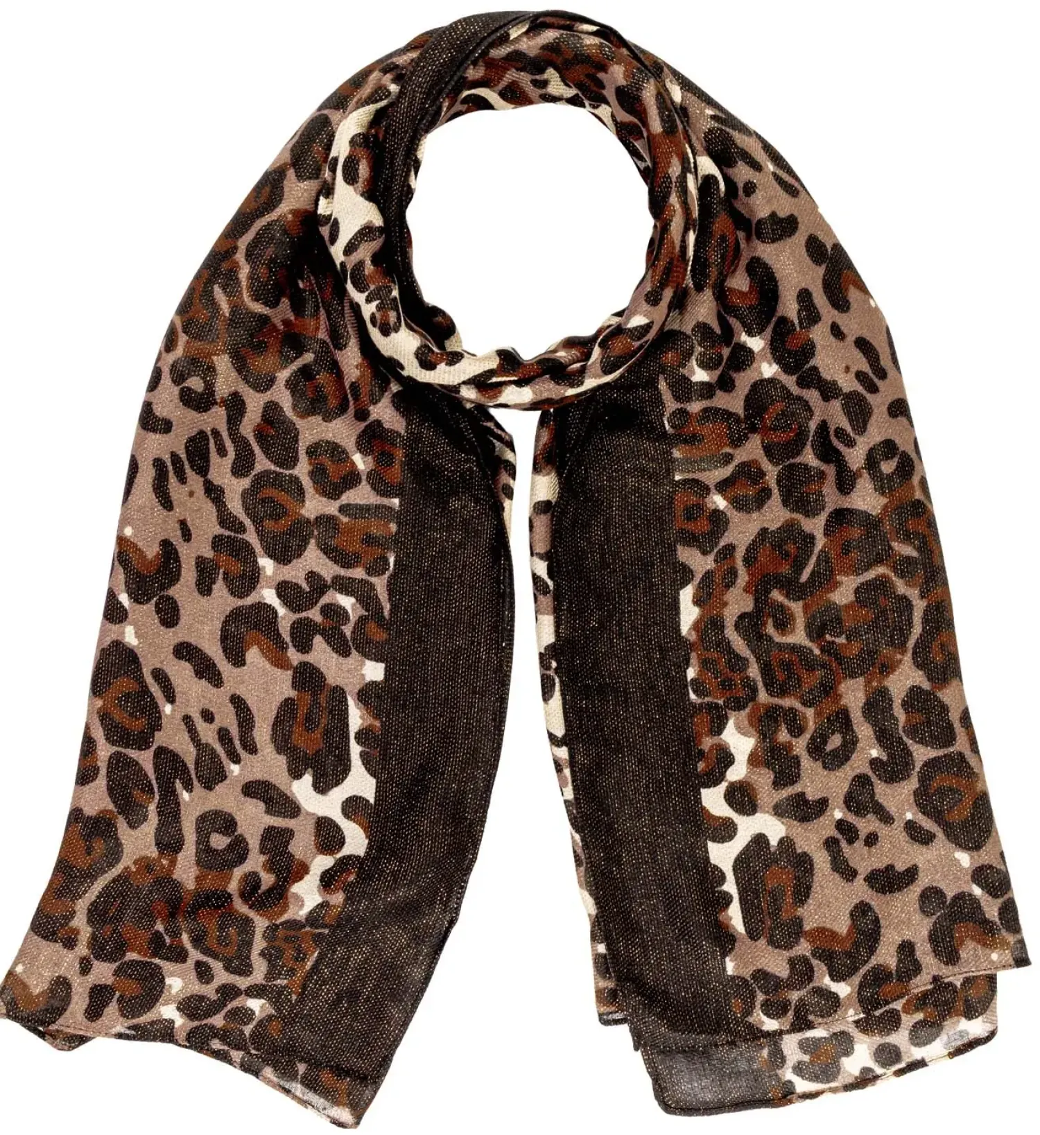 Bijou Brigitte Halstücher|Leo-Schmuck>Tuch - Golden Glimmer schwarz, braun