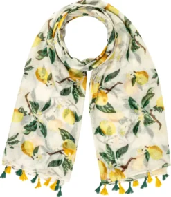 Bijou Brigitte Halstücher>Tuch - Lemon Tassle weiß, gelb