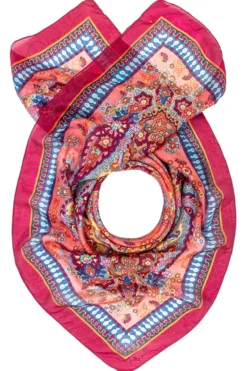 Bijou Brigitte Bandanas|Seidentücher>Tuch - Pretty Paisley rosa, rot