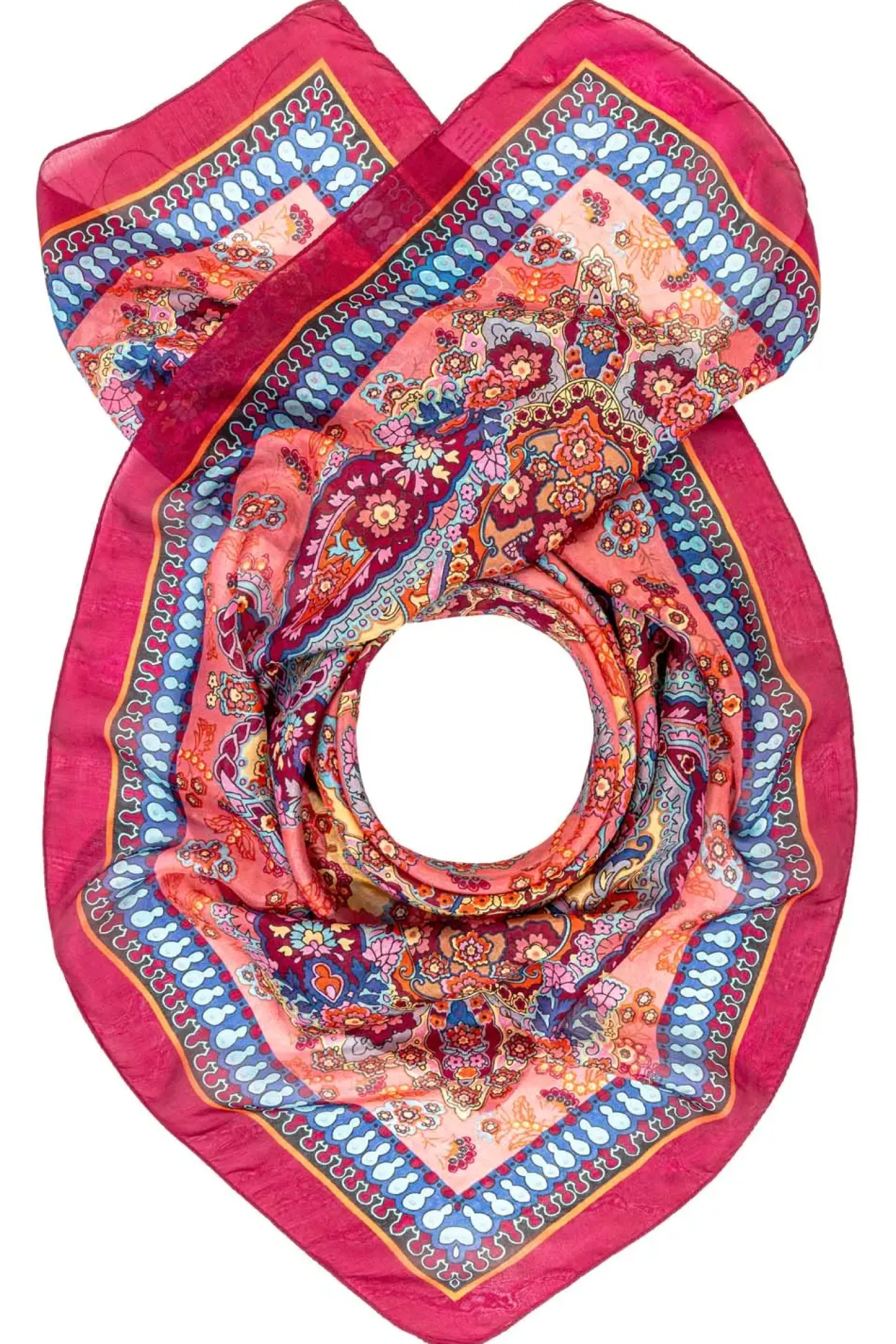 Bijou Brigitte Bandanas|Seidentücher>Tuch - Pretty Paisley rosa, rot