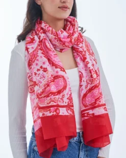 Bijou Brigitte Halstücher>Tuch - Red Paisley weiß, rot