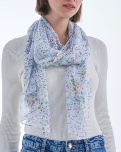Bijou Brigitte Halstücher|Seidentücher>Tuch - Silk Flowers weiß, mehrfarbig