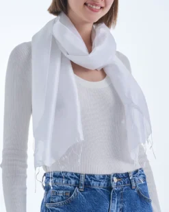 Bijou Brigitte Halstücher|Seidentücher>Tuch - White Silk weiß