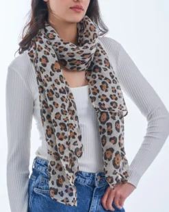 Bijou Brigitte Halstücher|Leo-Schmuck>Tuch - Wild Chic beige, braun